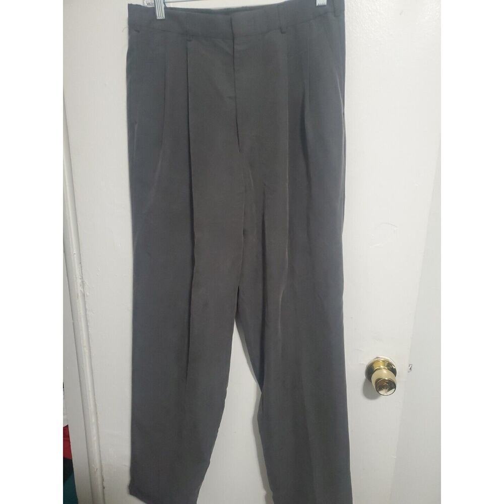 Perry Ellis Portfolio Mens Dress Pants 32x32 Charcoal Polyester Flat